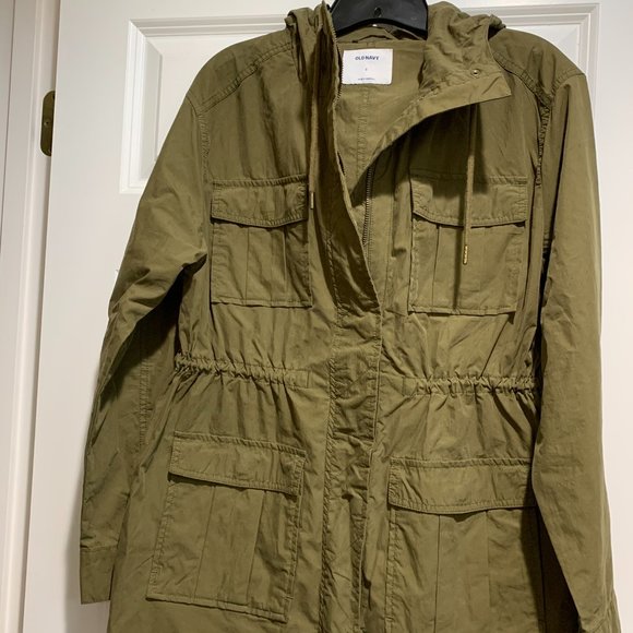 Green Old Navy Utility Jacket with Hood - Picture 2 of 4